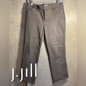 J JILL Straight Leg Brown Jeans w/Stretch 12